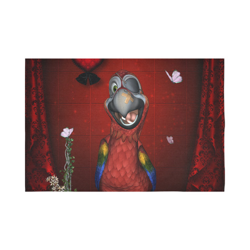 Funny, cute parrot Cotton Linen Wall Tapestry 90"x 60"