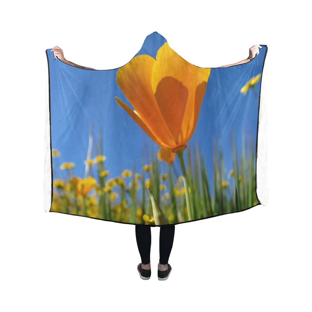 Poppy Field by Martina Webster Hooded Blanket 50''x40''