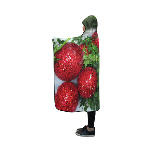Christmas Ruby Red by Martina Webster Hooded Blanket 50''x40''