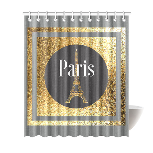 Parisian Showers Grey Shower Curtain 72"x84"