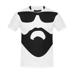 T-shirt Beard Dark Glasses by Tell 3 People All Over Print T-Shirt for Men (USA Size) (Model T40)