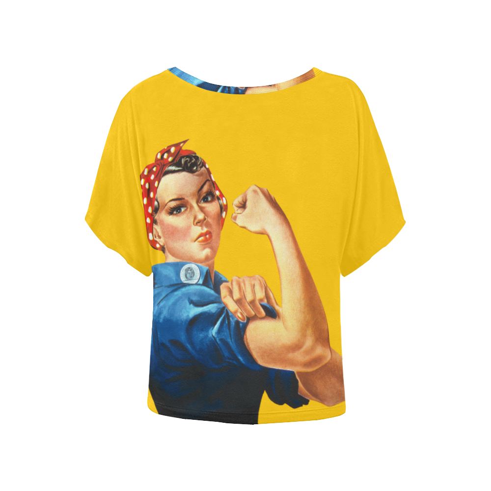T-shirt Rosie the Riveter by Tell 3 People Women's Batwing-Sleeved Blouse T shirt (Model T44)