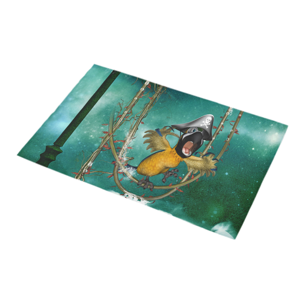 Funny pirate parrot Bath Rug 16''x 28''