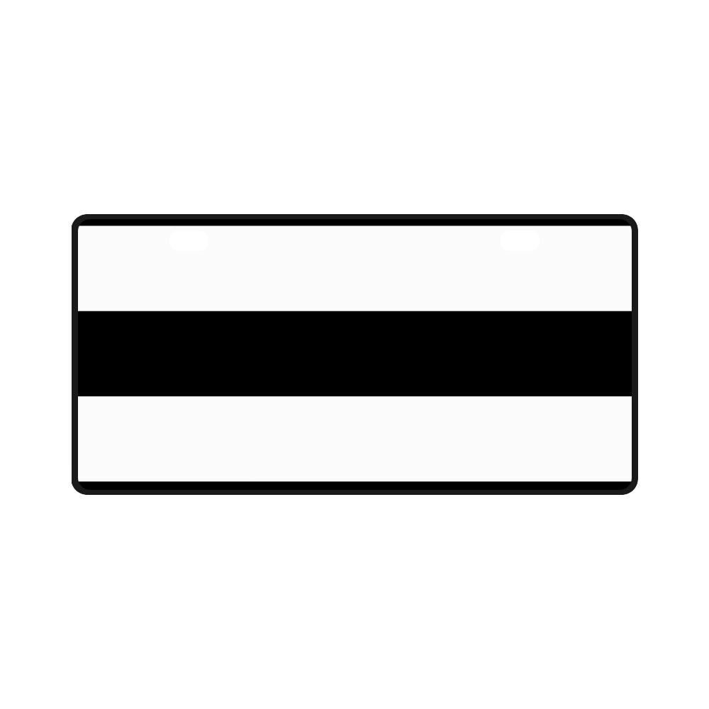 Black White Stripes License Plate