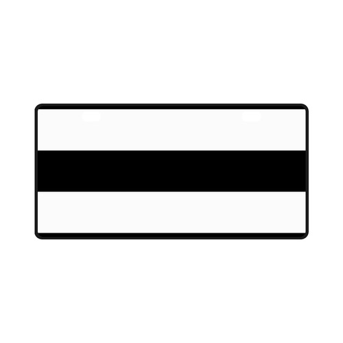 Black White Stripes License Plate