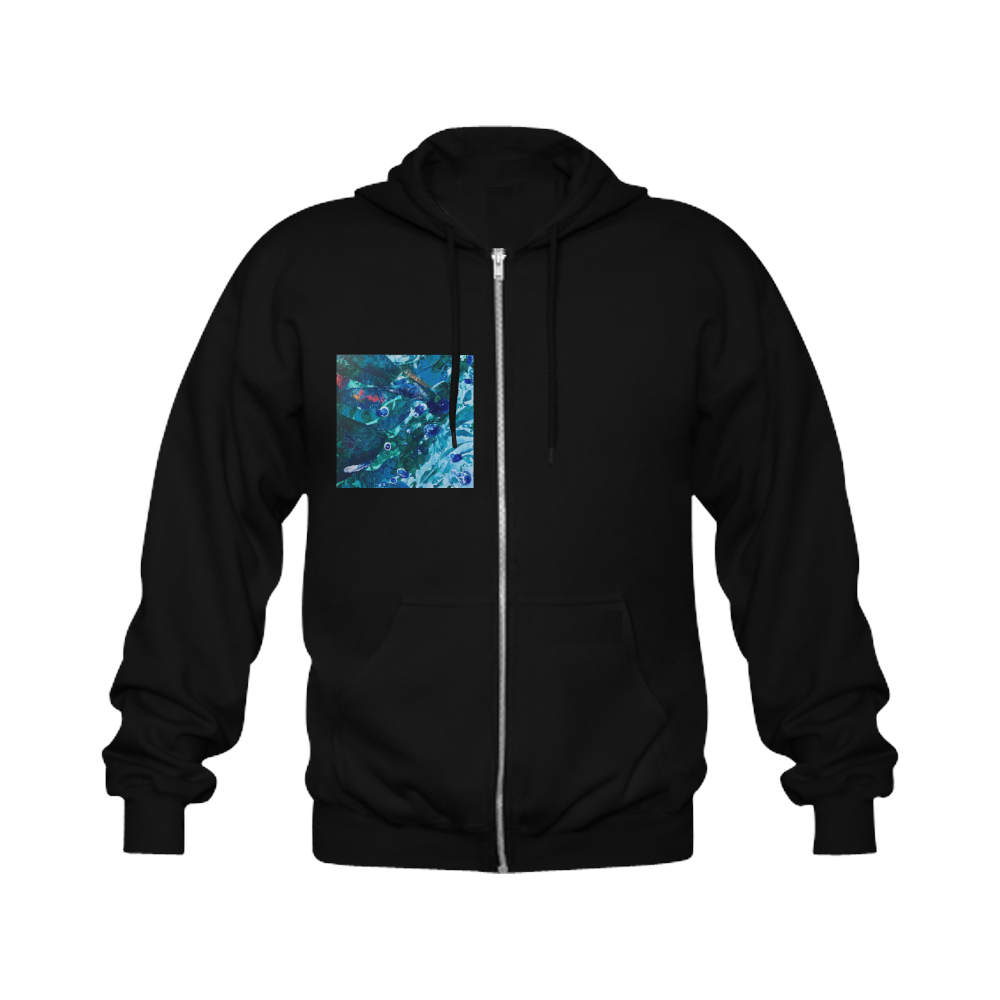 Look Into the Deep, Environmental Tiny World Colle Gildan Full Zip Hooded Sweatshirt (Model H02)