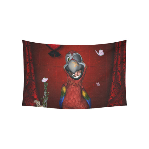 Funny, cute parrot Cotton Linen Wall Tapestry 60"x 40"