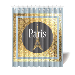 Parisian Showers Blue Shower Curtain 72"x84"