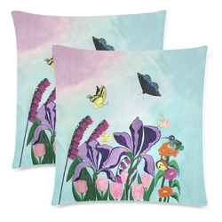 Garden of Heavenly Delights Two Pillowcases Custom Zippered Pillow Cases 18"x 18" (Twin Sides) (Set of 2)