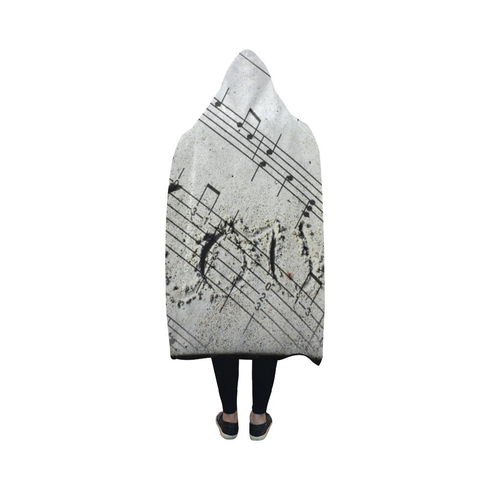 Love Music by Martina Webster Hooded Blanket 50''x40''