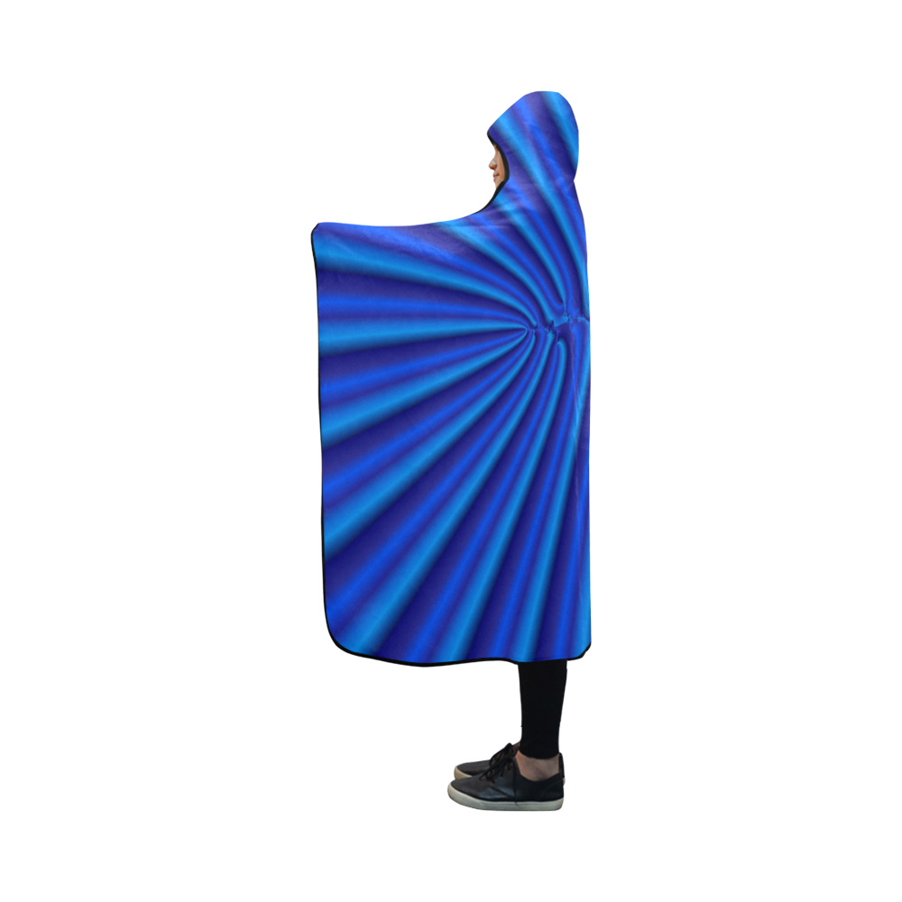 Blue Illusion by Martina Webster Hooded Blanket 50''x40''