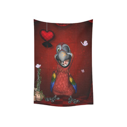 Funny, cute parrot Cotton Linen Wall Tapestry 40"x 60"