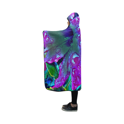 Blue Hibiscus by Martina Webster Hooded Blanket 50''x40''
