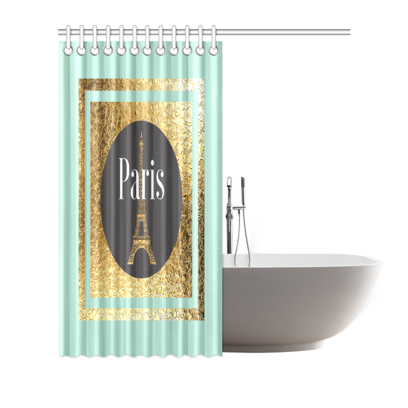 Parisian Showers Turquoise Shower Curtain 72"x72"