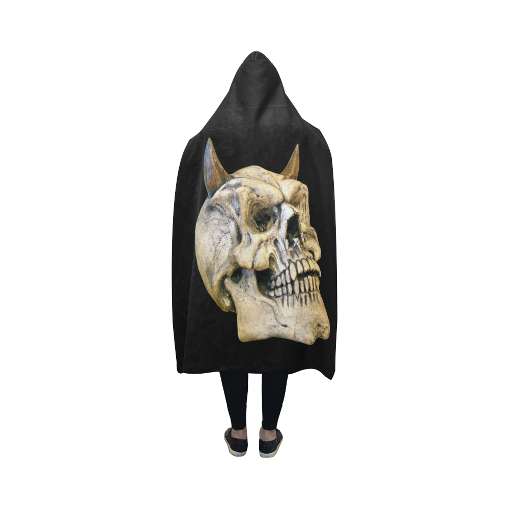 Gothic Skull by Martina Webster Hooded Blanket 50''x40''