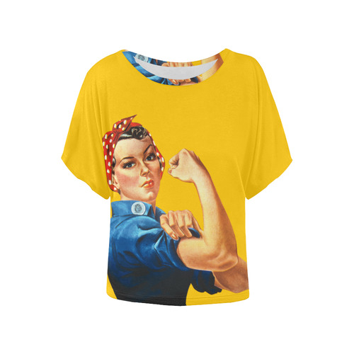 T-shirt Rosie the Riveter by Tell 3 People Women's Batwing-Sleeved Blouse T shirt (Model T44)