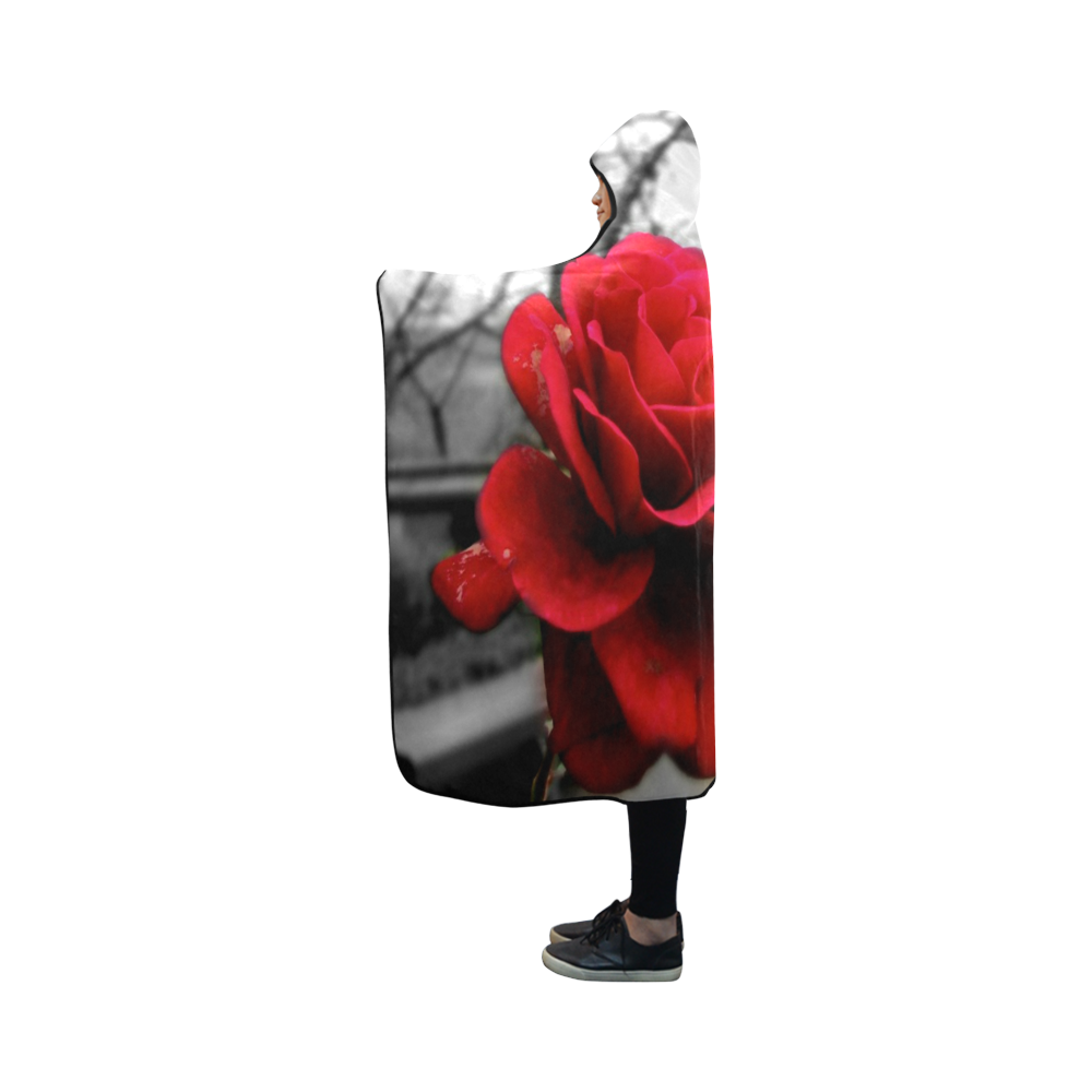 Last Rose by Martina Webster Hooded Blanket 50''x40''