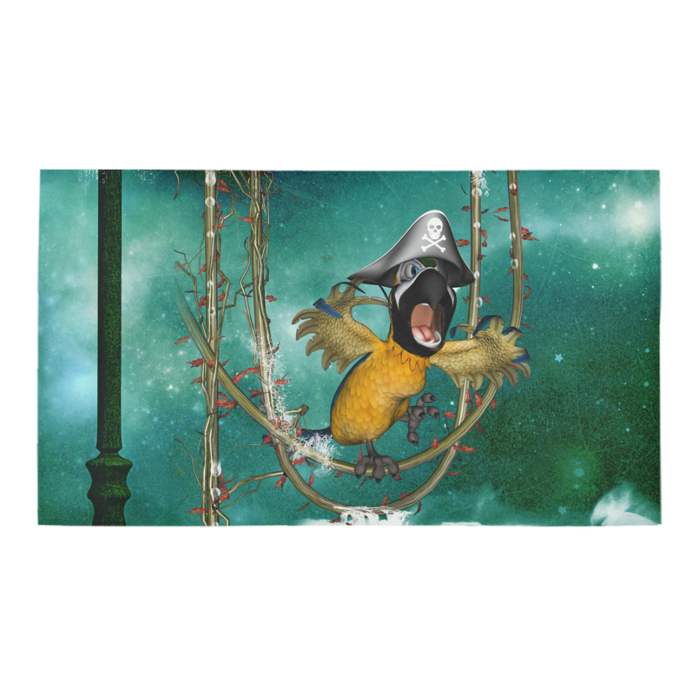 Funny pirate parrot Bath Rug 16''x 28''