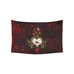 Wonderful heart with dove Cotton Linen Wall Tapestry 60"x 40"
