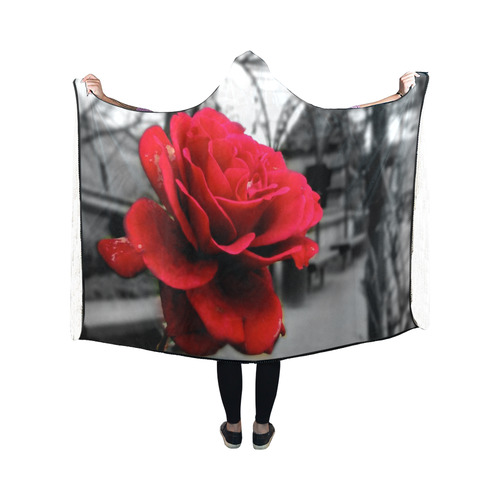 Last Rose by Martina Webster Hooded Blanket 50''x40''
