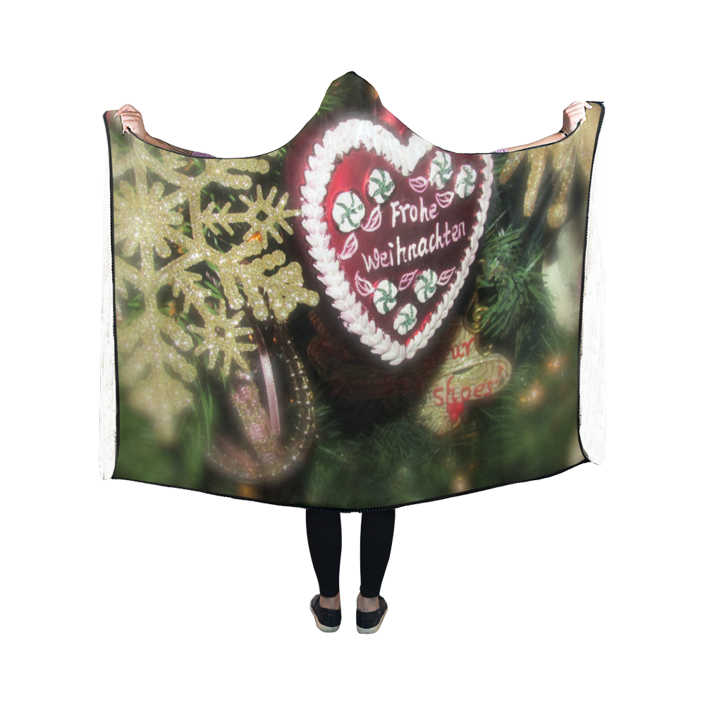 Xmas heart by Martina Webster Hooded Blanket 50''x40''