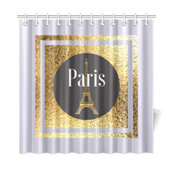 Parisian Showers Blue Shower Curtain 72"x72"