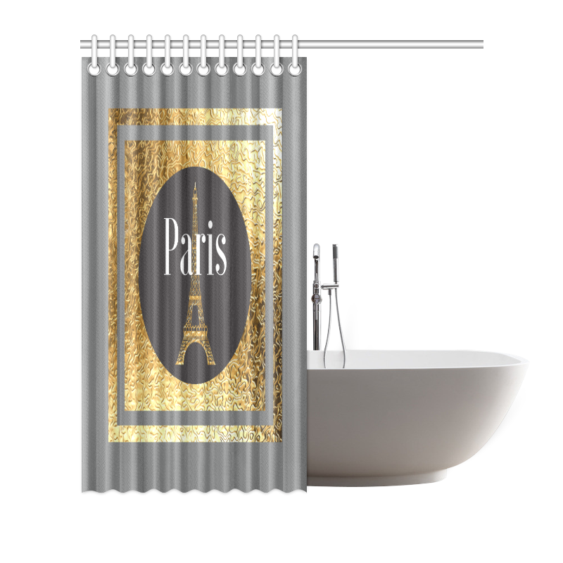 Parisian Showers Grey Shower Curtain 72"x72"