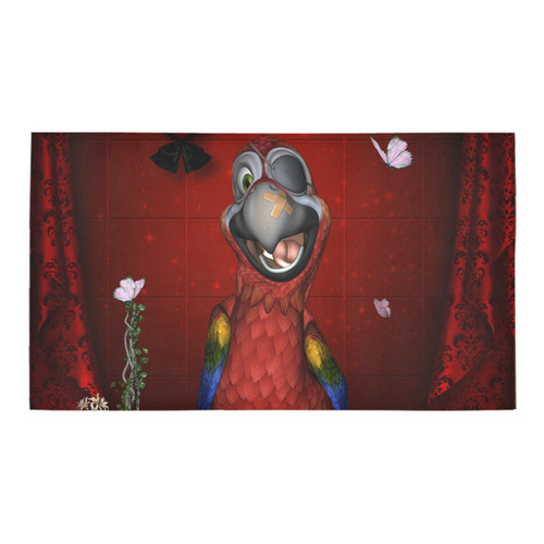 Funny, cute parrot Bath Rug 16''x 28''