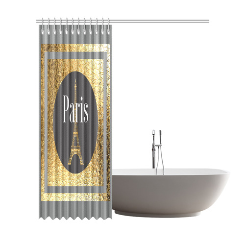 Parisian Showers Grey Shower Curtain 72"x84"
