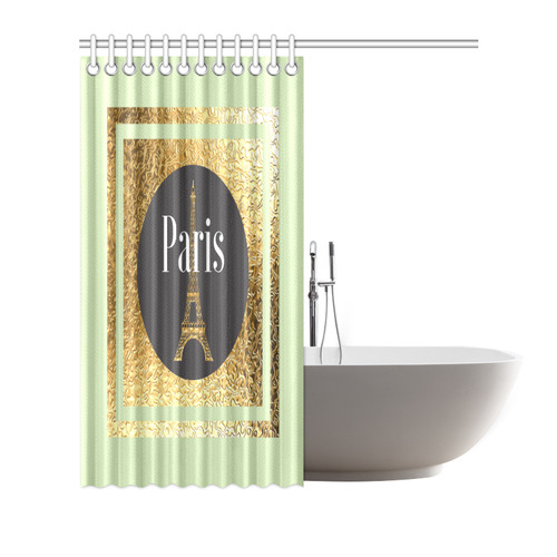 Parisian Showers Green Shower Curtain 72"x72"