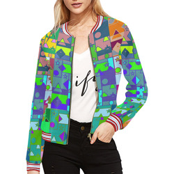 Geometrix by Artdream All Over Print Bomber Jacket for Women (Model H21)