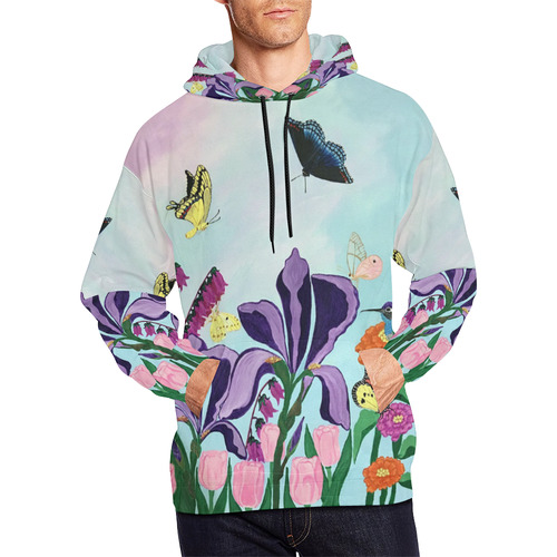 Garden of Heavenly Delights Oversized Hoodie All Over Print Hoodie for Men/Large Size (USA Size) (Model H13)