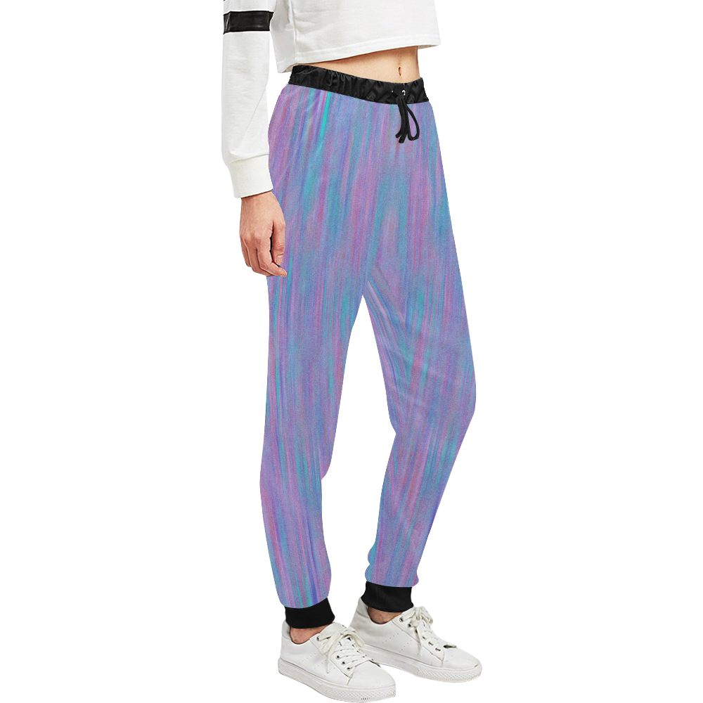 Purple Turquoise Watercolor Unisex All Over Print Sweatpants (Model L11)