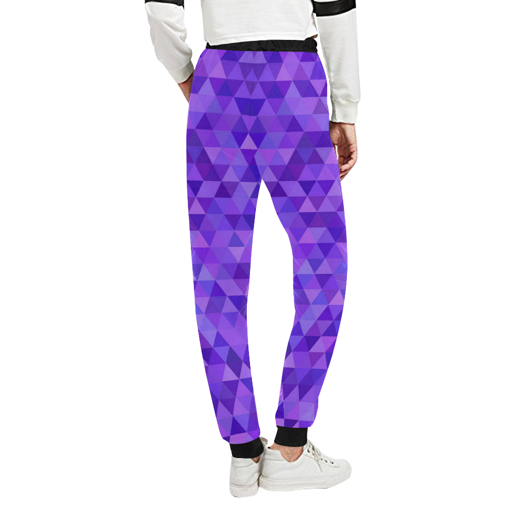 Purple Triangles Unisex All Over Print Sweatpants (Model L11)