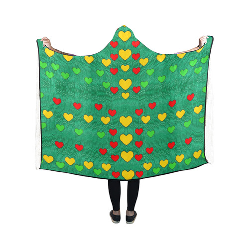 love is in all of us to give and show Hooded Blanket 50''x40''