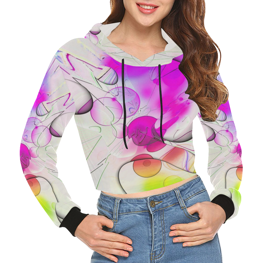 Galerie Popart by Nico Bielow All Over Print Crop Hoodie for Women (Model H22)