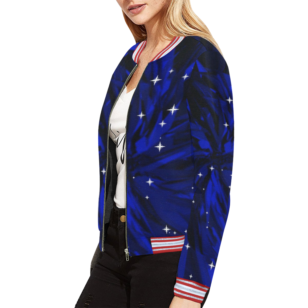 Stardust by Artdream All Over Print Bomber Jacket for Women (Model H21)