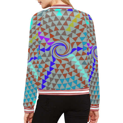Abstract System by Artdream All Over Print Bomber Jacket for Women (Model H21)