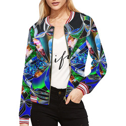 Mindworks Collage #8 All Over Print Bomber Jacket for Women (Model H21)
