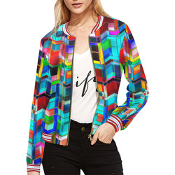 TechTile #3 All Over Print Bomber Jacket for Women (Model H21)