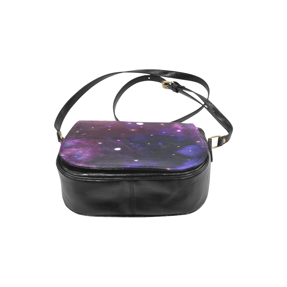 Midnight Blue Purple Galaxy Classic Saddle Bag/Small (Model 1648)