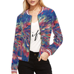 Abstract System by Artdream All Over Print Bomber Jacket for Women (Model H21)