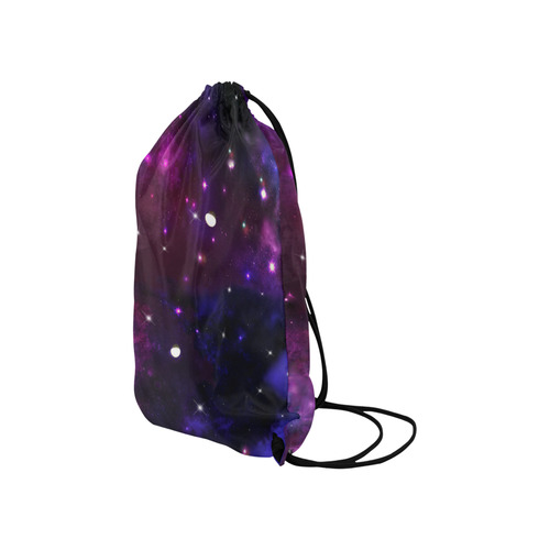 Midnight Blue Purple Galaxy Small Drawstring Bag Model 1604 (Twin Sides) 11"(W) * 17.7"(H)