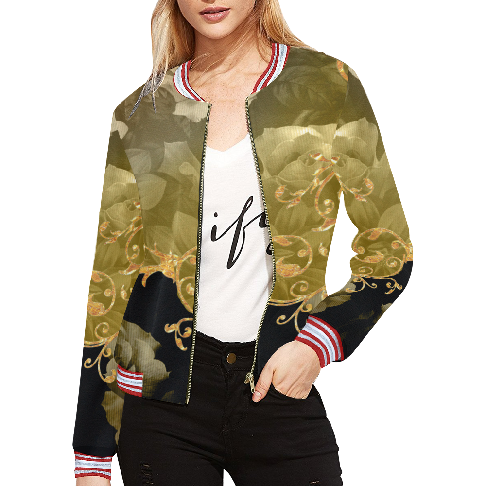 A touch of vintage All Over Print Bomber Jacket for Women (Model H21)