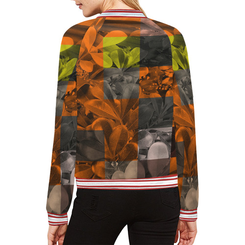 Foliage Patchwork #9 All Over Print Bomber Jacket for Women (Model H21)