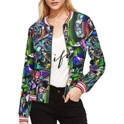 Mindworks Collage #1 All Over Print Bomber Jacket for Women (Model H21)