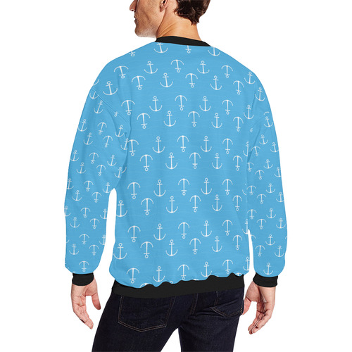 Anchors Men's Oversized Fleece Crew Sweatshirt/Large Size(Model H18)