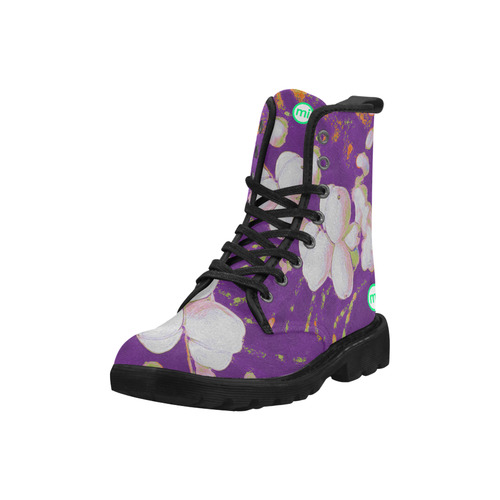 Snowberries. Inspired by the Magic Island of Gotland. Martin Boots for Women (Black) (Model 1203H)