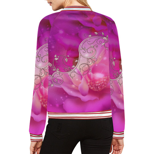 Wonderful floral design All Over Print Bomber Jacket for Women (Model H21)