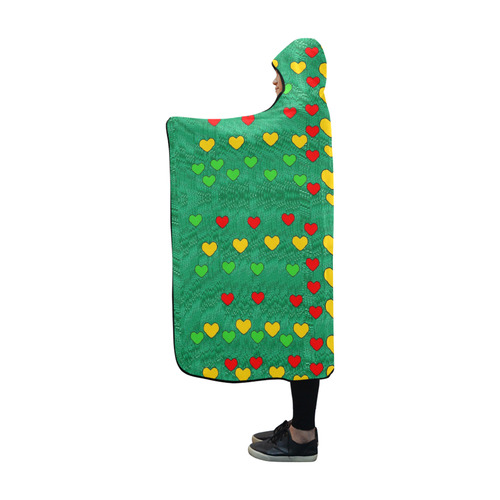 love is in all of us to give and show Hooded Blanket 60''x50''